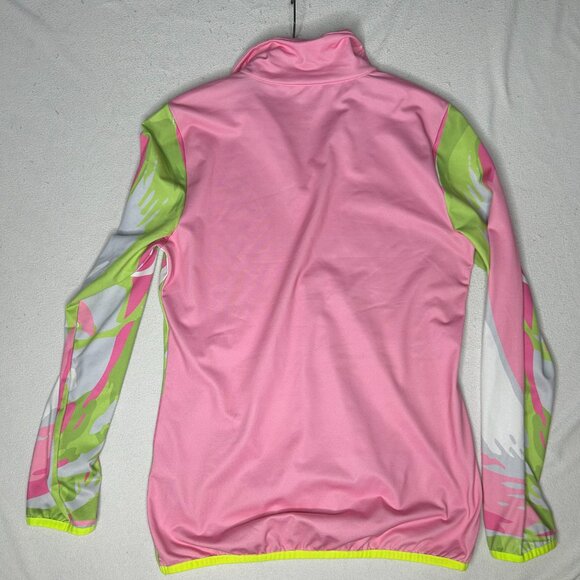 NEW Pink/Lime Green/Gray long sleeve Face Shirt - Picture 2 of 4